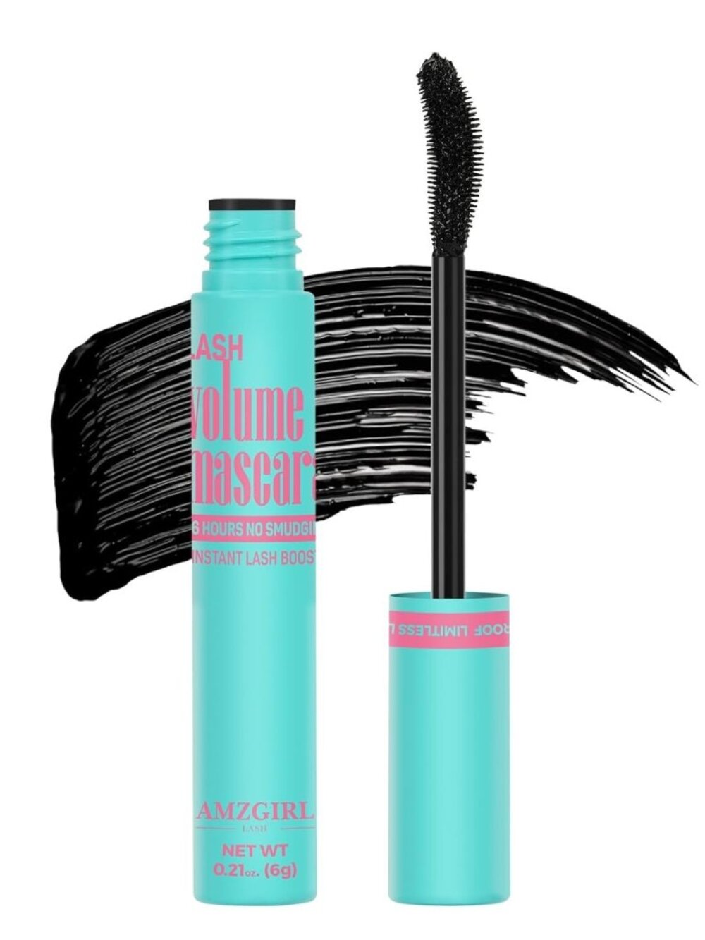 Amzgirl Black Waterproof Mascara Wet Fiber Eyelash Extension Long Wear New Box
